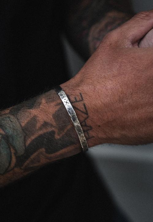 Produktbild Haze & Glory Armband Armreif - Salvation gehämmert 925 Silber (18 cm, 925er Sterling Silber)