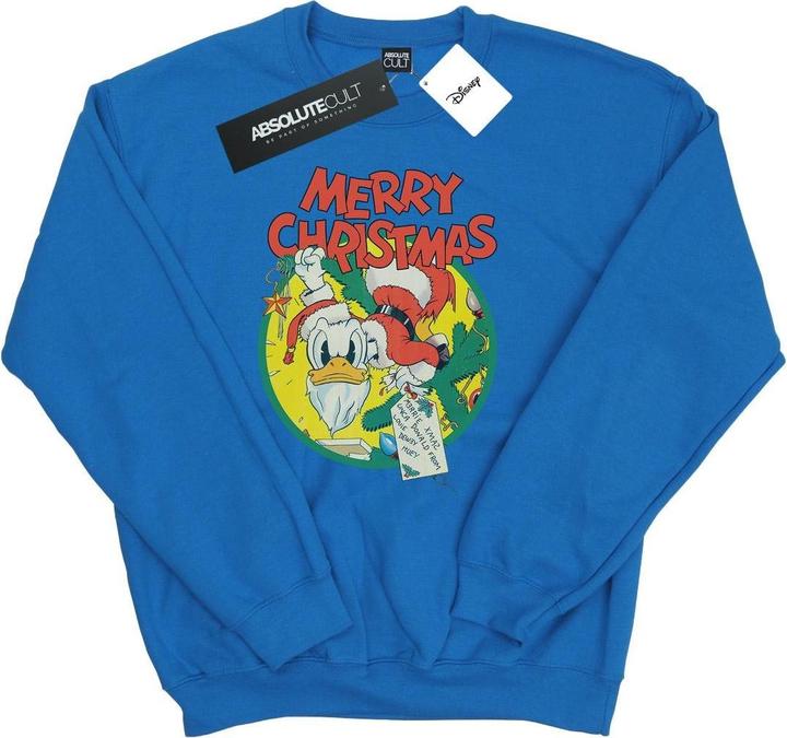 Actual product image Disney Mens Donald Duck Merry Christmas Sweatshirt (L)