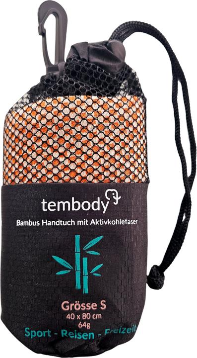 Produktbild Tembo Bambus Reisehandtuch mit Aktivkohlefasern Orange S