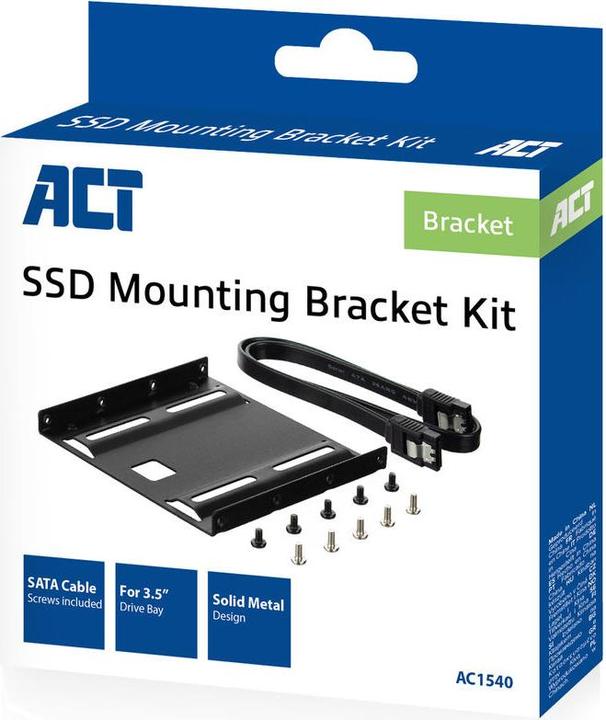 Actual product image 2.5" to 3.5" HDD/SSD Bracket, incl. SATA cable