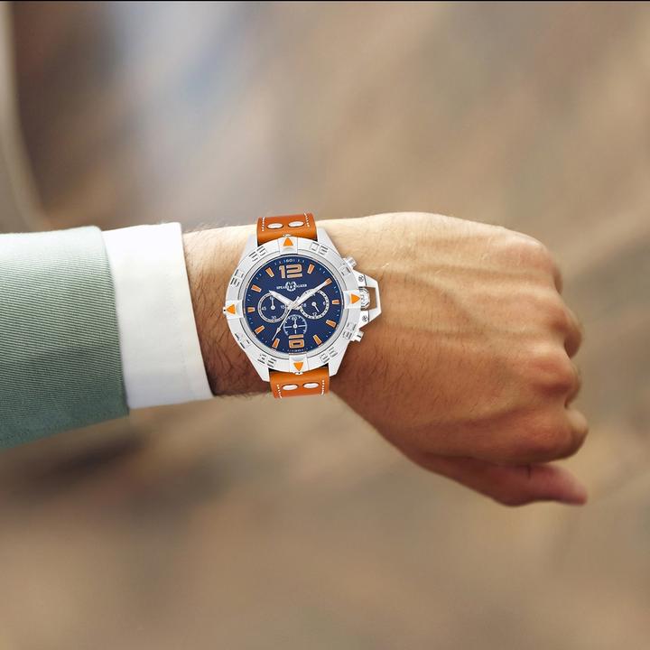 Produktbild Spears & Walker Quarzuhr Varus II Echtleder Cognac - 34106 (Chronograph, 49 mm)