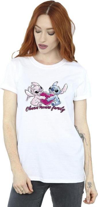 Immagine prodotto Disney Lilo And Stitch Ohana Heart With Angel Maglietta Ampia Donna (XXL)