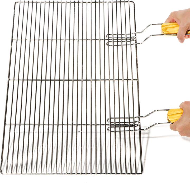 Immagine prodotto Wiltec BBQ Grillrost Eckig 67x40cm Edelstahl Grillgitter Handgriffe Gasgrill Kugelgrill