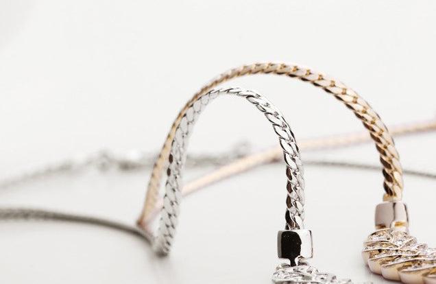 Immagine prodotto Hermex Collana LUXURY placcata in platino con zirconi - oro (Lega di rame, 42 cm)