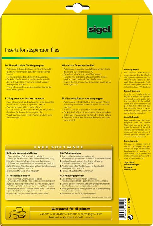 Immagine prodotto Sigel Etichette per l'inserimento di PC