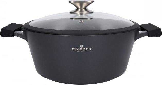 Zwieger Juodas STONE puodas su dangčiu 28cm 5.5l (Fonte d'aluminium)