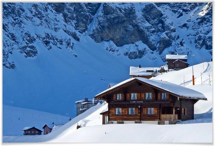 Image du produit Trenddeko Chalet de vacances dans les Alpes suisses (120 x 80 cm)