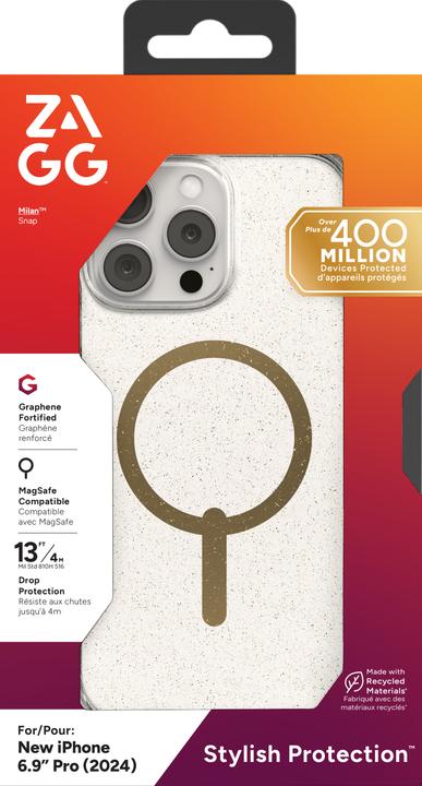 Actual product image Zagg Cases Milan Snap Apple Michael LGPro Gold Glitter (Apple iPhone 16 Pro Max)