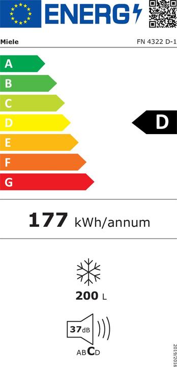Label énergétique Miele Congélateurs FN 4322 D-1 (Autonome, 200 l)