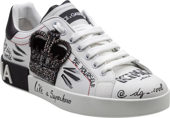 Produktbild Dolce & Gabbana portofino leather sneakers with embroidery and patches (41)