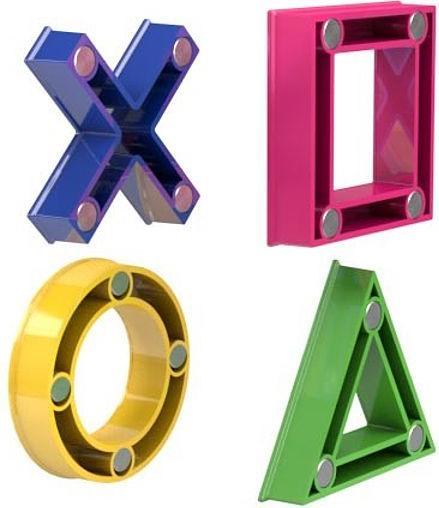 Immagine prodotto Dahle Set di magneti Mega Magnet Mini, 1 x ogni croce, cerchio, triangolo, quadrato, 45 x 45 mm (L x A) (4 x)