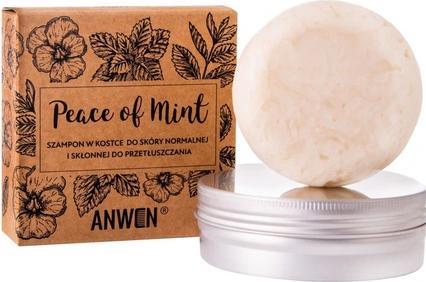Anwen Peace of Mint shampoo in a cube for normal and oily skin Mint 75g + can (Festes Shampoo)