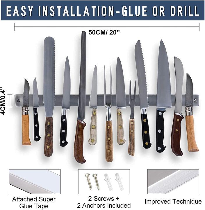 Image du produit AidSci Barre magnétique Couteau Acier inoxydable 50cm
