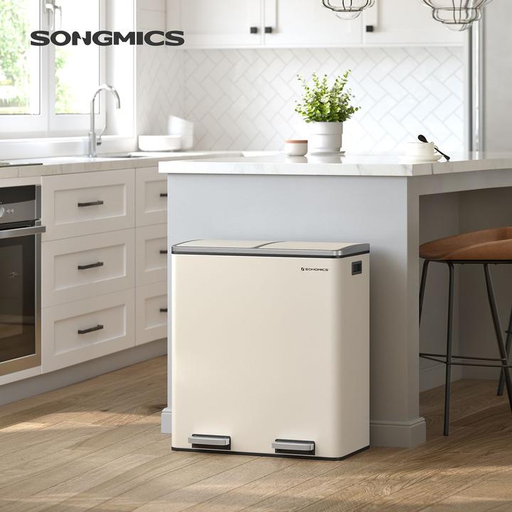 Immagine prodotto Songmics Cestino dei rifiuti con coperchio e contenitore interno (60 l)