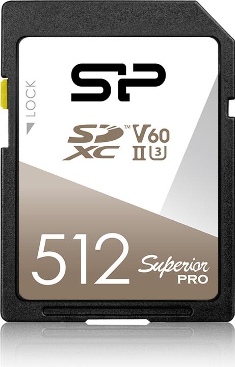 Actual product image Silicon Power memory card SDXC Superior Pro UHS-II (512 GB, SDXC, U3, UHS-II)