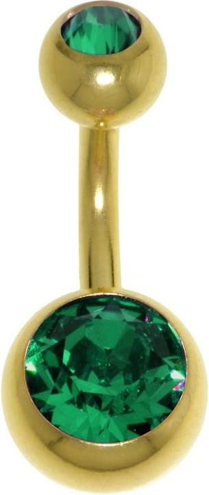 Produktbild Bijouteria Bauchpiercing (Chirurgenstahl 316L, PVD Beschichtung (goldfarbig), Premium Kristall)