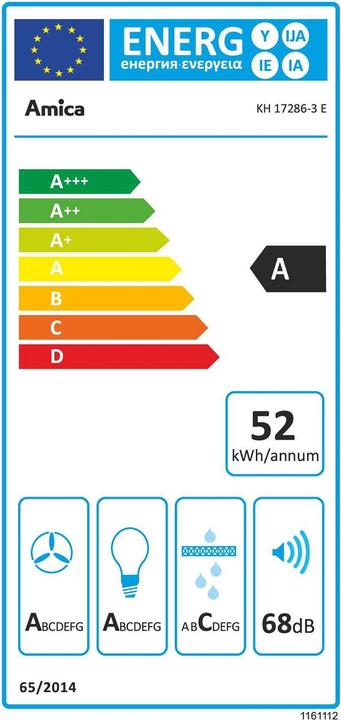 Energie-Label Amica Kaminhaube (Wandhaube)