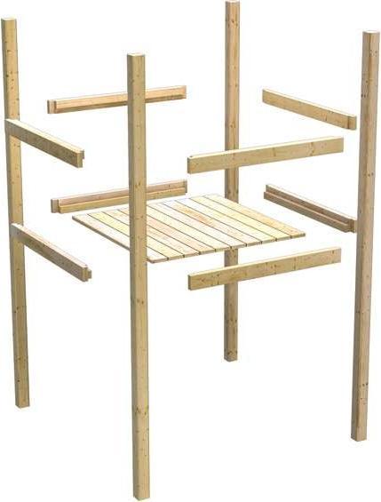 Image du produit Akubi Karibu Maison sur pilotis Benjamin épicéa incl. bac à sable et toboggan 3m rouge