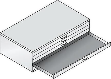 Immagine prodotto C+P Archivio per disegni, UNI A0, 5 cassetti, altezza 420 mm, bianco traffico.