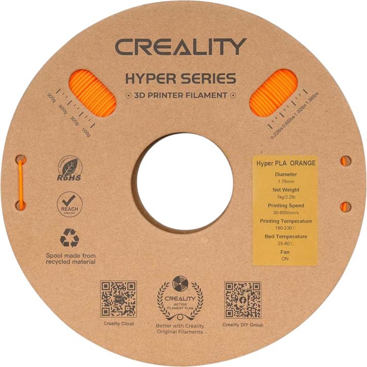 Image du produit Creality Hyper PLA (PLA, 1.75 mm, 1000 g, Orange)