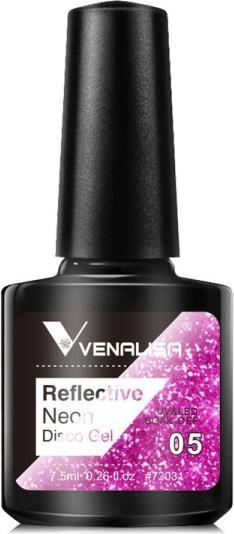 Venalisa Gellack Reflective Neon Disco Gel BD05 (Pink Glitzer, Gel-Effekt Nagellack)