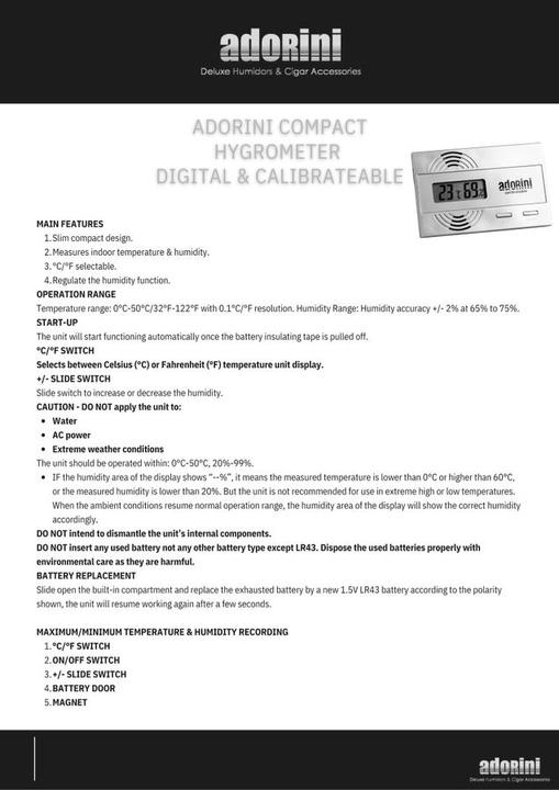 Produktbild adorini Hygrometer (1 x)