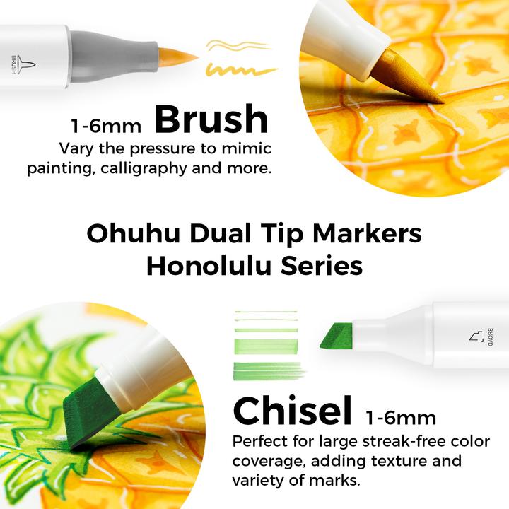 Image du produit Ohuhu Marqueurs d'art Honolulu (Multicolore, 6 x)