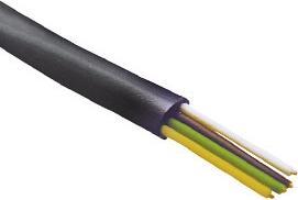 Actual product image Helos Connection cable 4-wire, black, 50 m Flat cable 4-wire, telephone cable, 50 m, AWG28