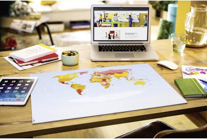 Actual product image Sigel Paper desk pad design, world map, 59.5x41 cm (approx. DIN A2), 30 sheets (59.5 x 41 cm)