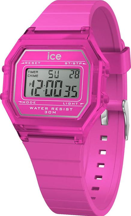 Produktbild ICE Watch Ice Digit Retro Neon Pink Clear Small (Digitaluhr, 32 mm)