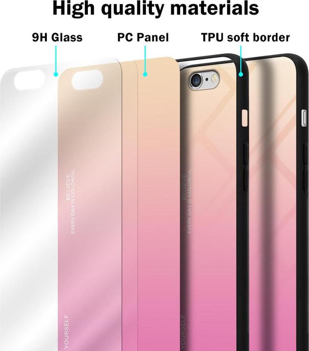 Produktbild Cadorabo TPU 2 Farben Glas Cover (Apple iPhone 6)
