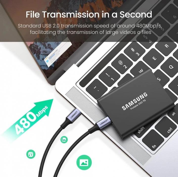 Immagine prodotto Ugreen Cavo dati da USB-C 2.0 a USB-C 2.0 5A (2 m, USB 2.0)