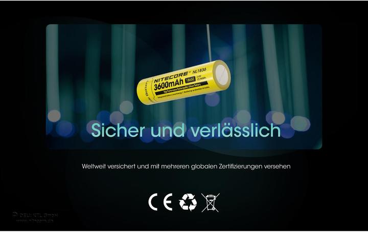 Actual product image Nitecore Li-Ion battery type 18650 - 3600mAh - NL1836