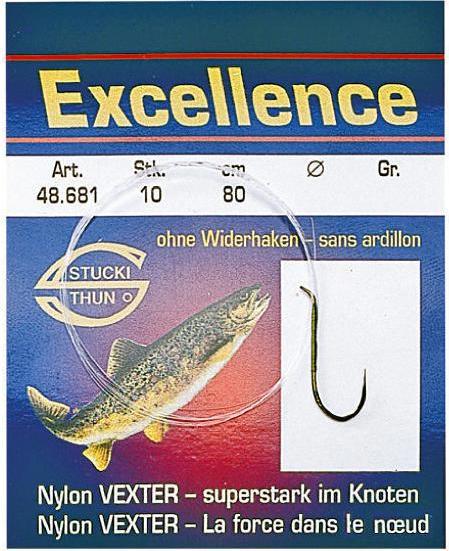 Actual product image Stucki Fishing Excellence glued hooks without barbs