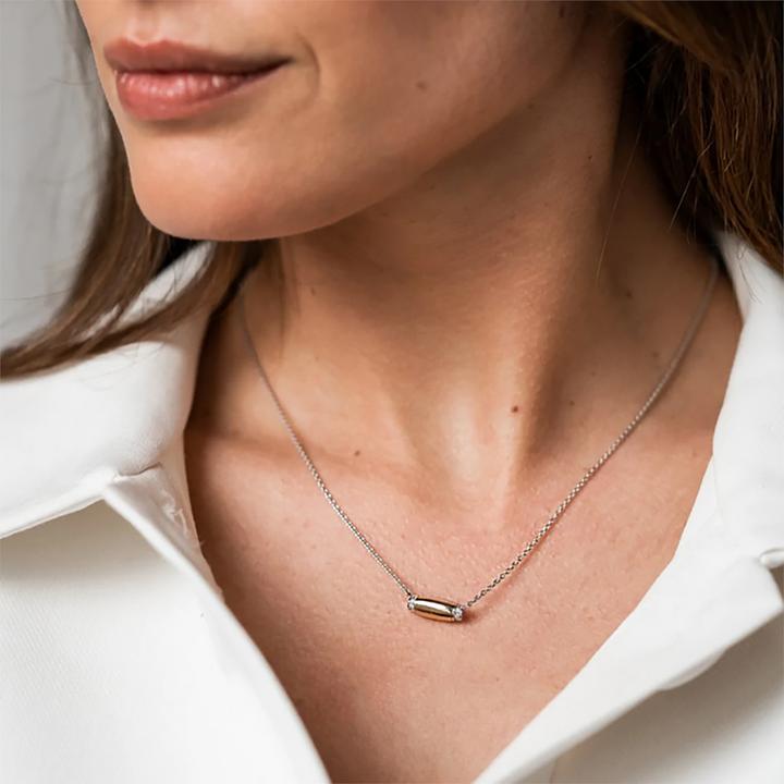 Produktbild Ti Sento Milano Collier Balken mit Zirkonia vergoldet 3943ZY/42 (925 Sterling Silber, 48 cm)