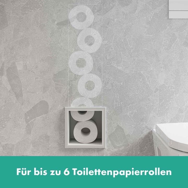 Immagine prodotto hansgrohe XtraStoris Original portarotolo, da incasso, con contenitore per 6 rotoli, 140x140x682 mm