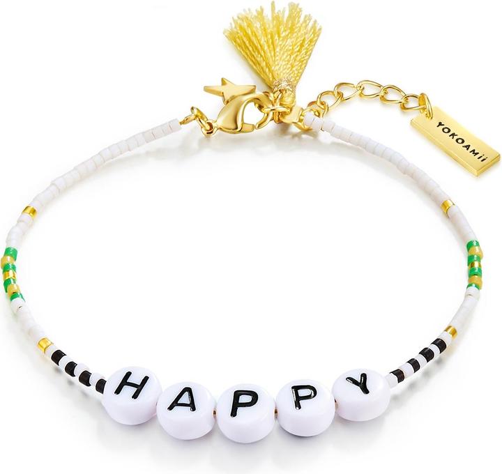 Yokoamii Damen Happy Edelstahl Miyuki Perlen gelbgold - 30152 (17 cm, Edelstahl)