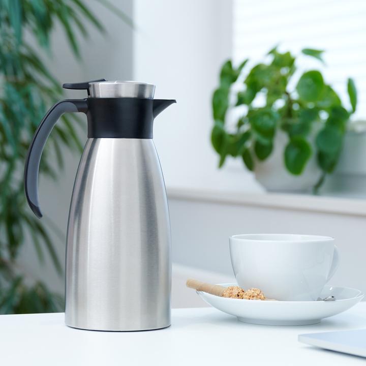 Productafbeelding Emsa Vacuümkan SOFT GRIP, 1,5 liter, roestvrij staal / wijnrood Met één hand te bedienen met snelsluiting (1.50 l)