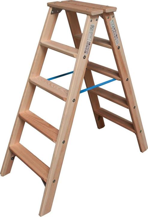 Image du produit Krause Echelle double en bois 2x5 Hauteur de travail : env.2,65m 8,0kg 81842 (Échelle deux plans, 115 cm)
