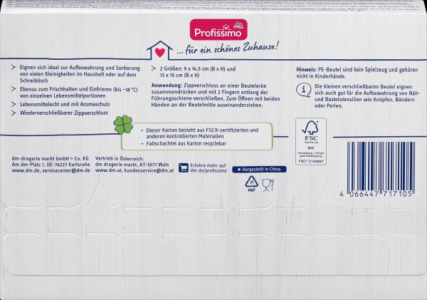 Nutritional values and ingredients dm Profissimo Household bag mini