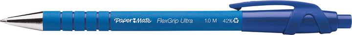 Actual product image Paper Mate Flexgrip Ultra Clip-on Retractable Ballpoint Pen Medium 12 Pieces (Blue, Grey, 12 x)