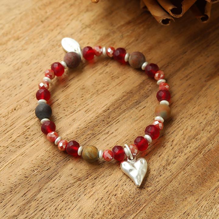Immagine prodotto Andreani Bracciale con vera pietra lavica (8 cm, Pietre, Metallo)
