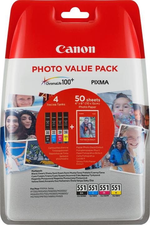 Produktbild Canon CLI-551 Value Pack (C, M, Y, BK)