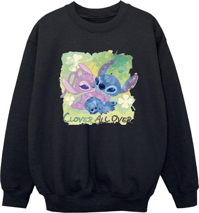 Disney Lilo And Stitch St Patrick's Day Clover Sweatshirt Jungen