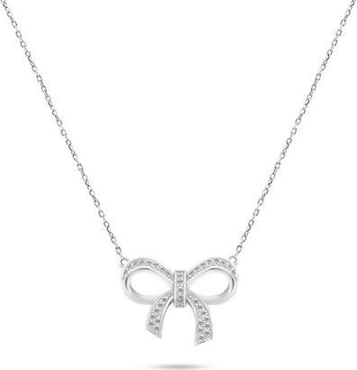 Brilio Silver - Charming silver necklace Bow NCL55W