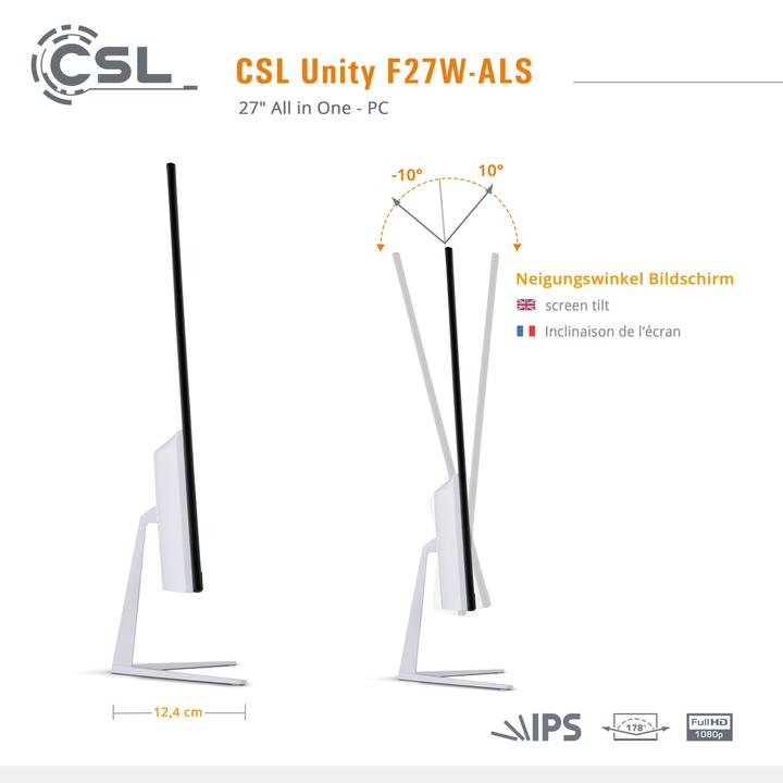 Produktbild CSL All-in-One-PC Unity F27W-ALS, QWERTZ Layout (DE) (16 GB, 512 GB)
