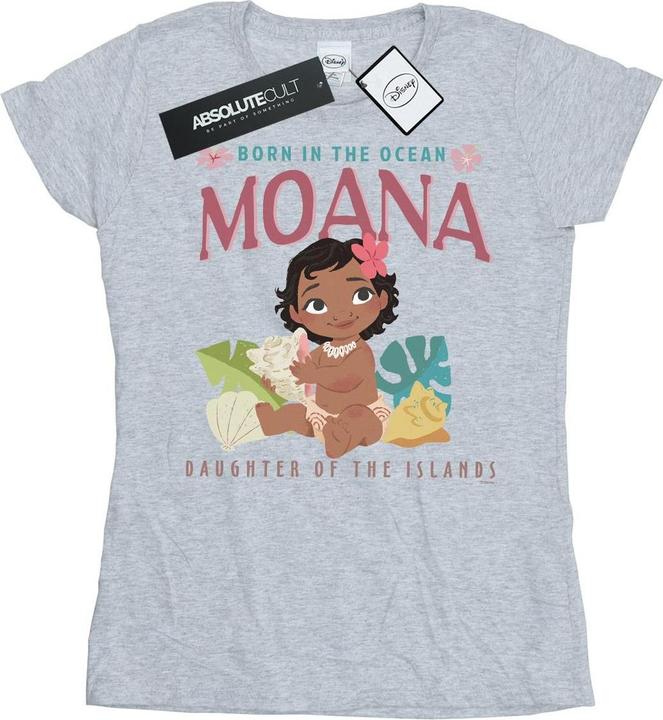 Actual product image Disney Womens/Ladies Moana Born In The Ocean Cotton T-Shirt (XXL)