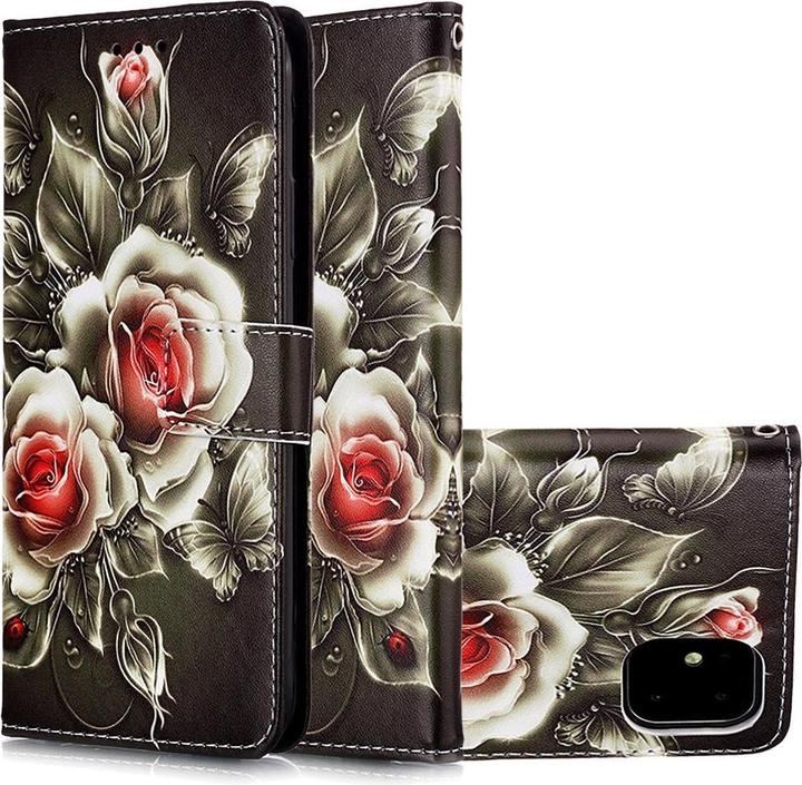 Produktbild Ueli Express iPhone 11 Buch Etui Tasche mit Kartenfach Rosen (Apple iPhone 11)