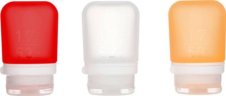 Produktbild humangear 071002 GoToob+ 3er Pack transp./rot/orange (Flüssigkeitsbeutel)