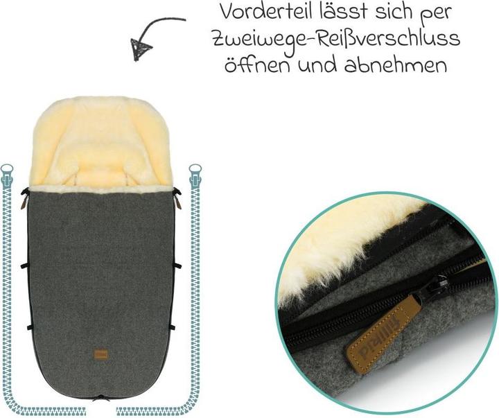 Actual product image Fillikid Fusssäcke für Kinderwagen & Buggys Lammwoll-Fusssack Makalu Wool für Buggy, Sport-